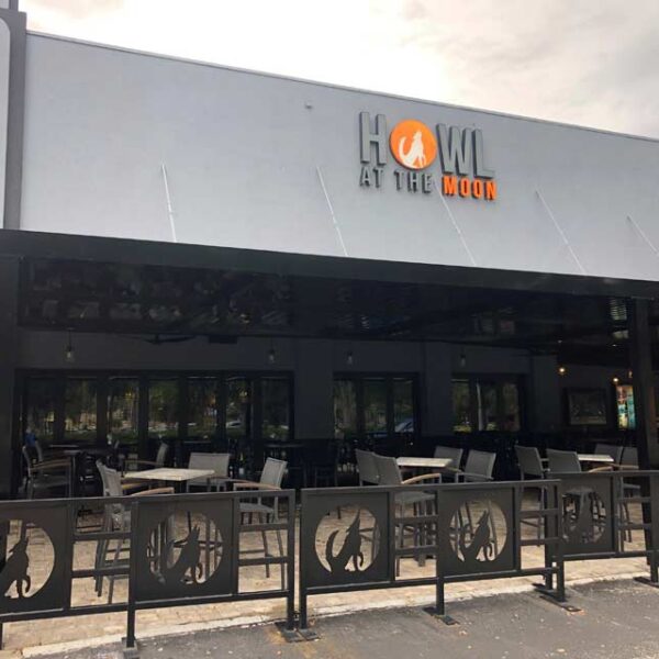 Howl at the Moon custom porch and rails