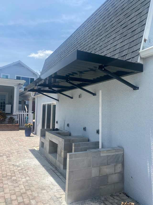 Metal Awning for Outdoor Kitchen