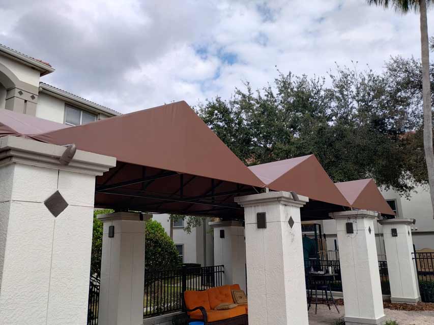 Unique design for a custom covered walkway.